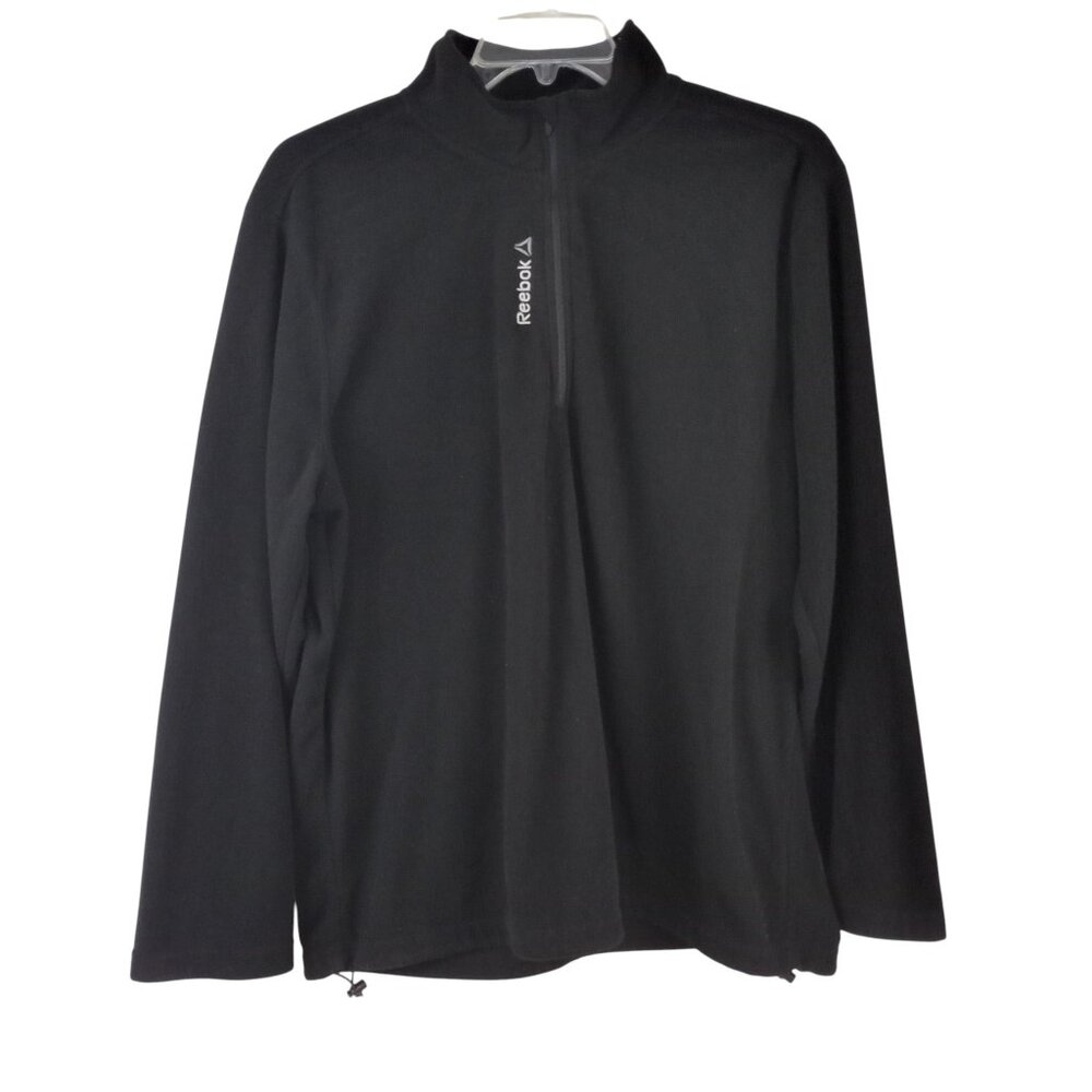 REEBOK Black Fleece 1/4 Zip Pullover Performance Jacket Mens XL